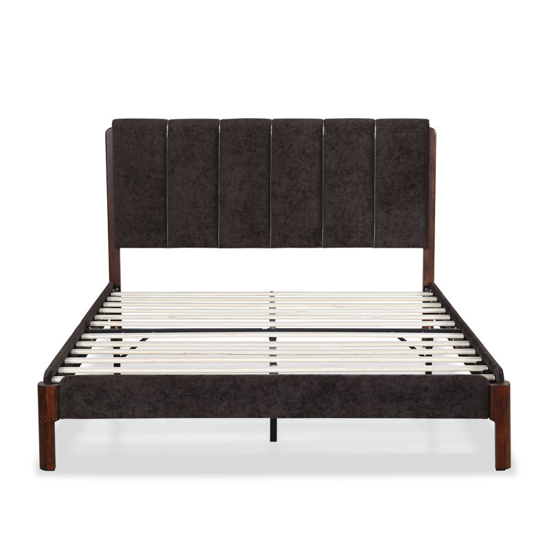 Latitude Run® Twin Solid Wood Upholstered Low Profile Platform Bed